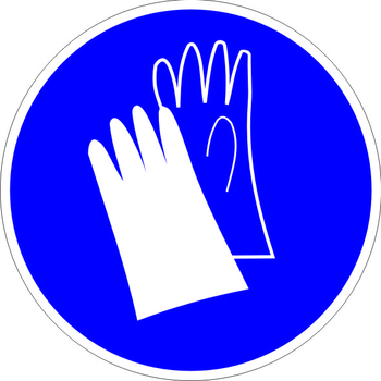 M06 работать в защитных перчатках (пластик, 200х200 мм) - Знаки безопасности - Предписывающие знаки - Магазин охраны труда ИЗО Стиль